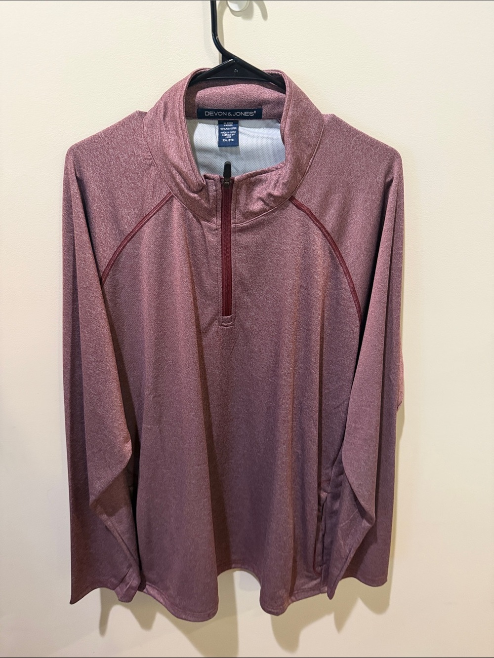 Devona Jones Men's Lightweight Maroon Quarter-Zip Jacket